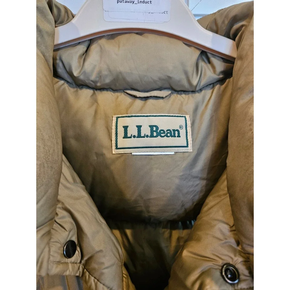 LL Bean XL Vest Mens‎ Large Tan Goose Down Puffer 90s Retro Y2K 2000